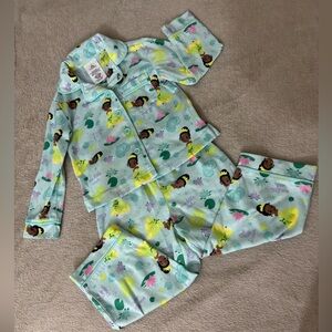 Disney Tiana Print Kids Pajama Set - Light Blue and Yellow